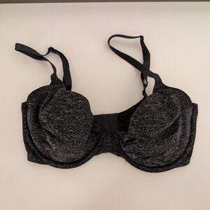 Marled Grey & Black Unlined Semi Demi Victoria's Secret Bra - 32DD